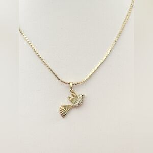 Gold Plated Bird Pendant Necklace